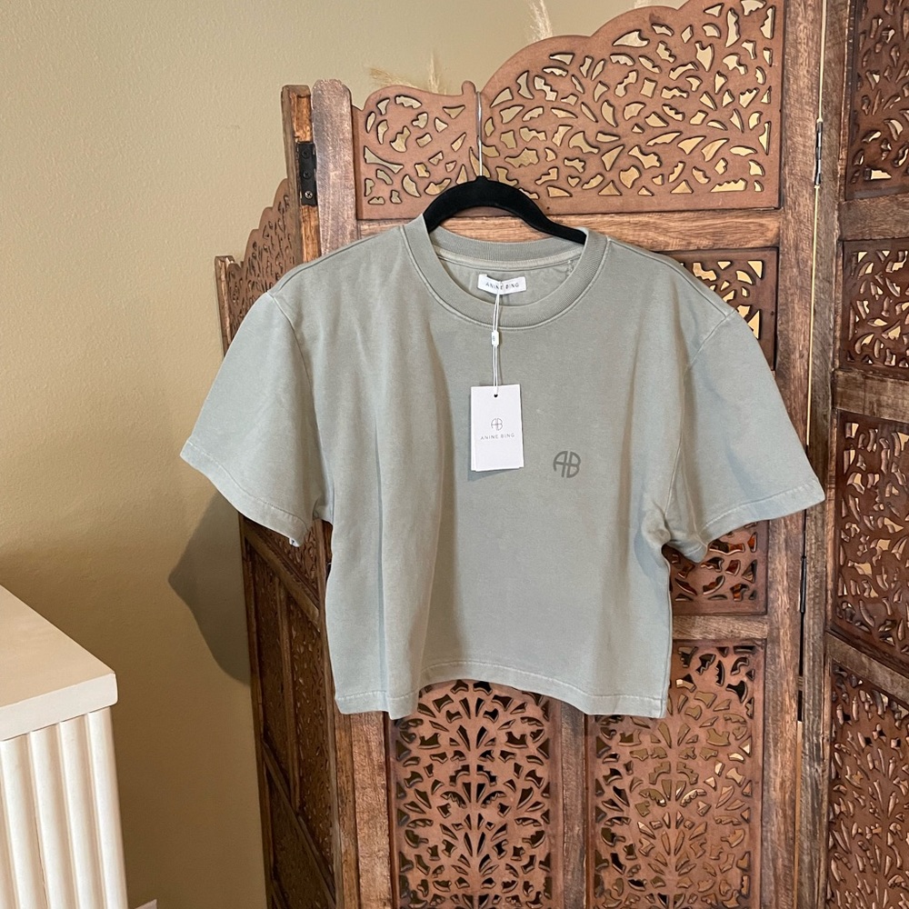 NEW NWT Anine Bing Tori Cropped Sweatshirt - Picture 2 of 3